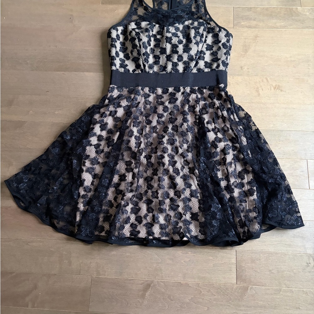 Milly Black and Cream Lace Dress sz 10